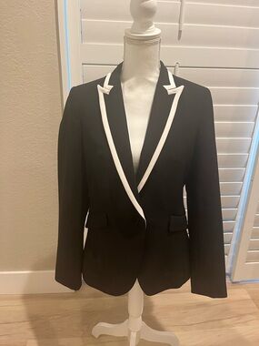 Express Black Blazer with White Trim